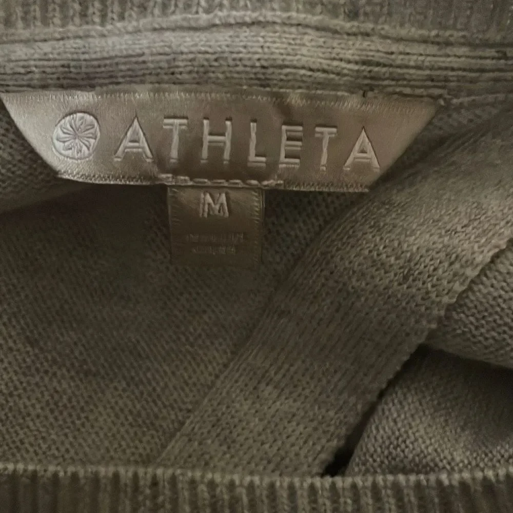 Athleta Highland Crossback Sweater Heather Grey Silk Blend Sz Medium     - Picture 12 of 12